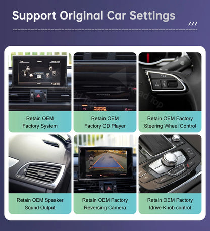 Road Top 12.3" Linux Screen For Audi A6 C6 A7 C7 2011-2018 with Wireless CarPlay Android Auto Airplay Car Radio Player