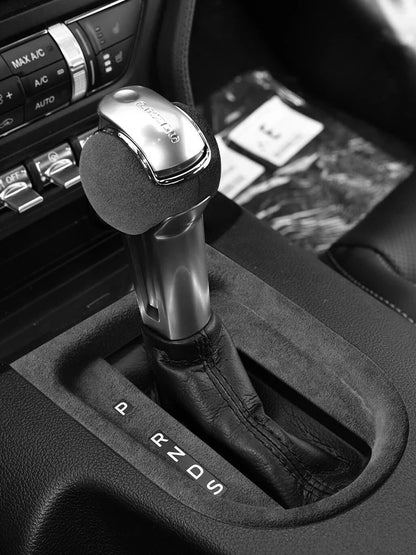 Made of Alcantara For Mustang Car Center Console Gear Shift Panel Trim Sticker and Gear Shift Boot Cover Interior Accessories