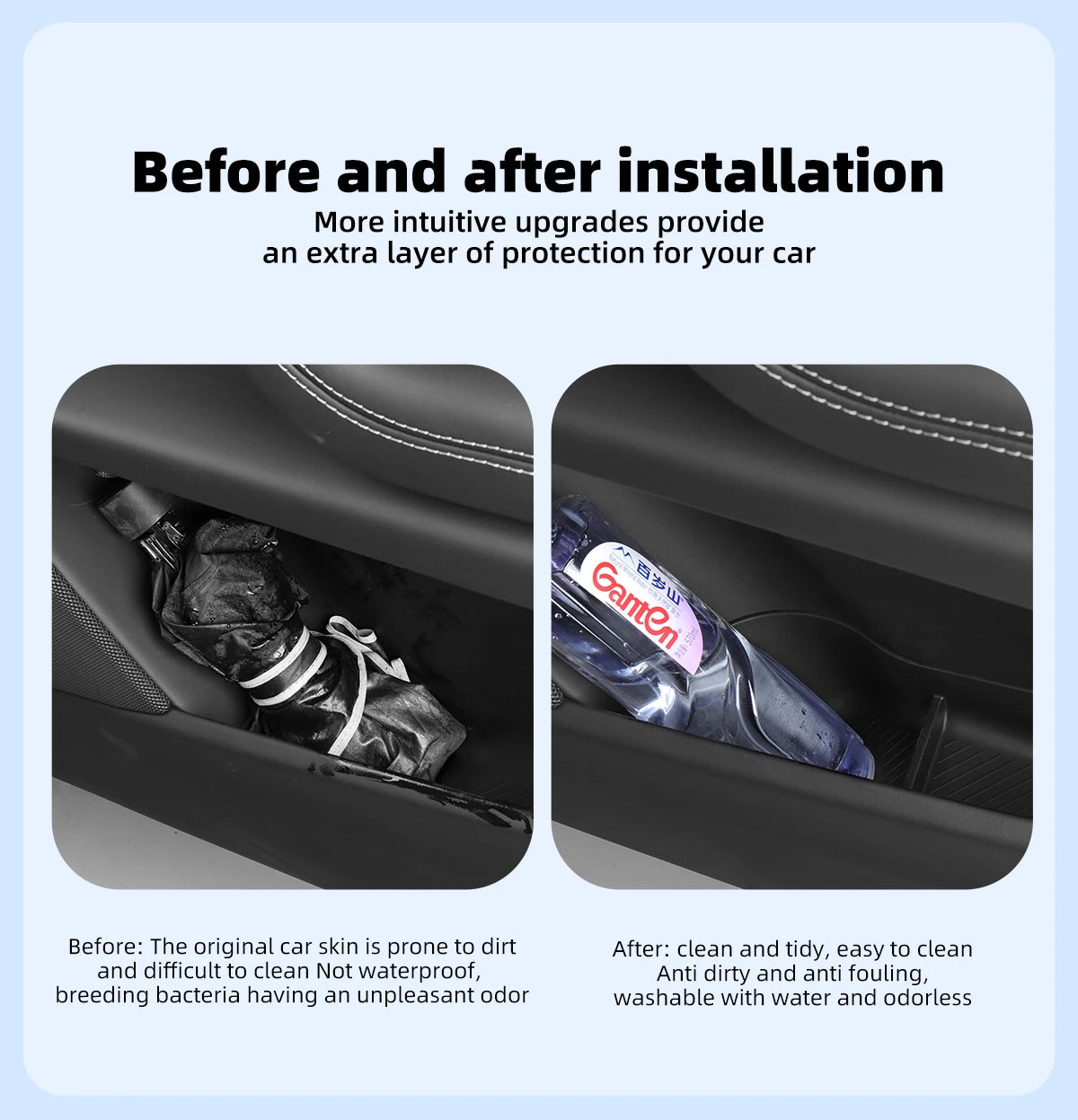 Car Door Side Storage Box  For Tesla Model X S 2023 2024 TPE Gate Slot Anti Dirty Storage Organizer Tidying Car Accessories
