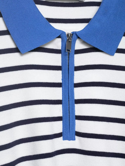 Spring New ZR Women's Knitted Stripe  Shirt Fashionable Versatile Design Casual Business Leisure Polyester Fiber Long Sleeve