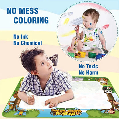 Large Water Doodle Mat for Toddlers Drawing Toy Tablets Painting Set with Colorful Graffiti Blanket Educational Games Children