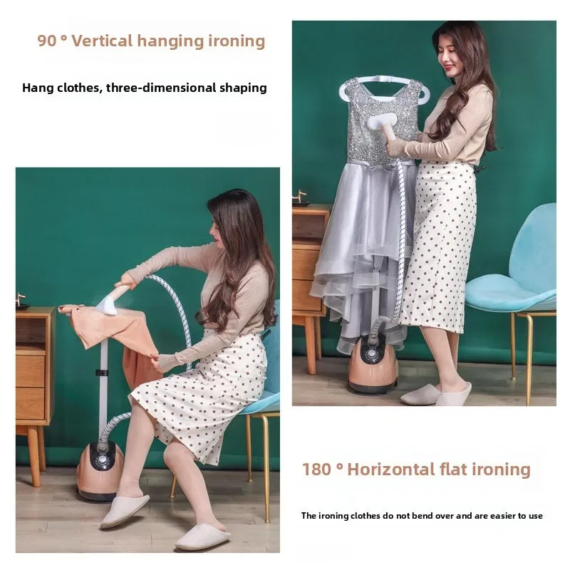 EU/UK Smart Household Appliance Double Rod Vertical Hanging Steam Portable Fast-heat Steam Ironing With Band Plate For Clothes