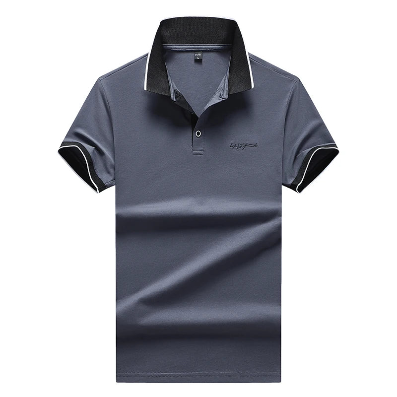 Cotton Golf Polo Giraffe Shirt Men Quality Embroidery Summer Short Sleeve Polo Shirts Casual Business Social Men's Lapel Polos