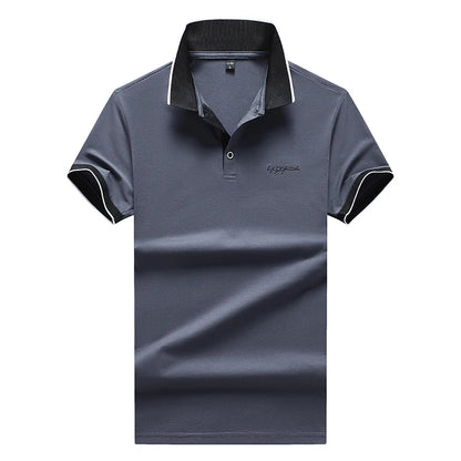 Cotton Golf Polo Giraffe Shirt Men Quality Embroidery Summer Short Sleeve Polo Shirts Casual Business Social Men's Lapel Polos