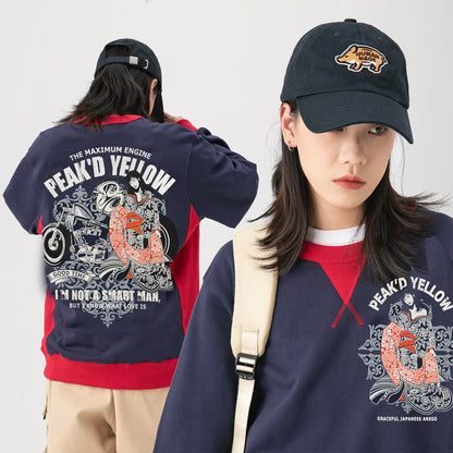 Monkey Store Autumn Winter Hoodie Unisex Casual Print round Neck Sweatshirt Warm Comfortable Cotton Long Sleeve Youth Fashion