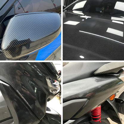 Car Stickers Black Carbon Fiber Vinyl Wrap Film 150*50cm Gloss Carbon Fiber Motorcycle Wrap Waterproof Film for Cars Accessories