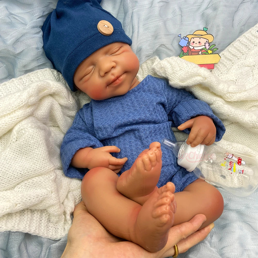20Inch Hand-Painted Silicone Reborn Baby Girl/Boy Realistic Skin Texture Can Use Pacifiers Doll for Adult Collectors and Display
