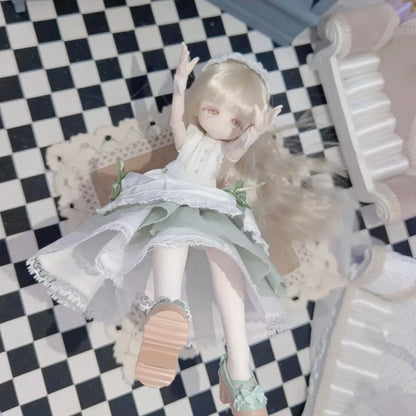 Authentic 1/8 Mjd Momotale Rabbit Tea Party Spring Lily Of The Valley Whispers Series Kawaii Style Diy Mjd Collectible Toys