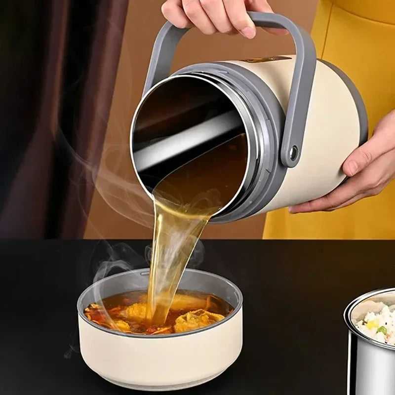 304 Stainless Steel Electric Thermal Lunch Box, Car Heating Constant Temperature Portable Bento Box, Large Capacity