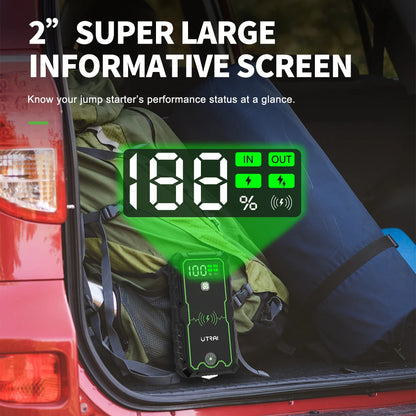 UTRAI Car Jump Starter 4000A Car Battery Starters 16000mAh Portable Power Bank 10W Wireless Charging Propulsion Booster For Car
