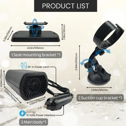 Mini 12V Car Heater USB/Cigarette Lighter Portable Fast Heating Cup Holder Design For Cab Truck RV Winter Travel Emergency Kit