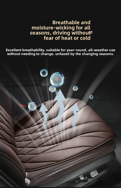 Sporty Universal Car Seat Cover Four Season Auto Perforated Leather Breathable Anti-Slip Covers Cushion SUV Car Seat Protection