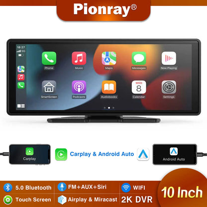 Pionray 11 inches android auto Universal Portable Carplay for Car Screen Car Radio WIFI Video Wireless Carplay Screen for Apple