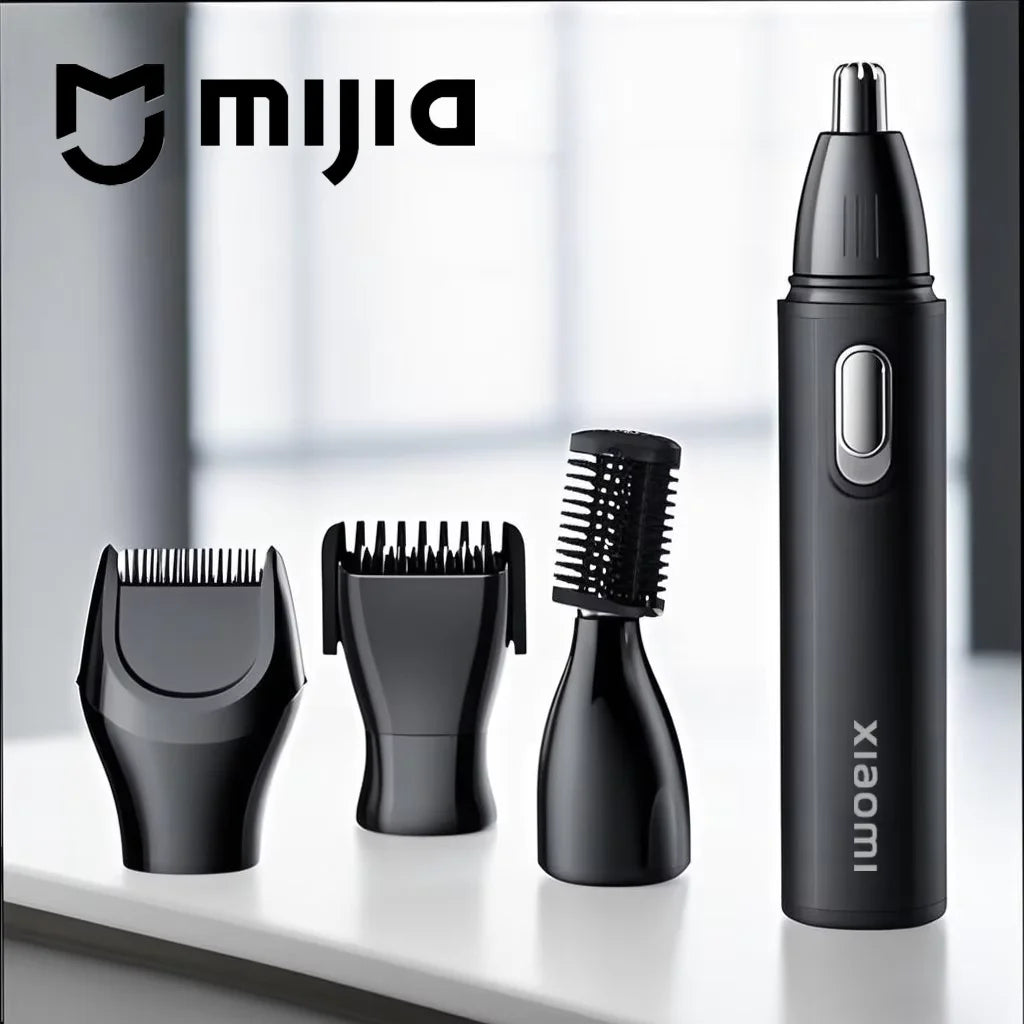 MIJIA 4 in 1 Electric Nose Ear Hair Trimmer for Men Painless USB Rechargeable Sideburns Eyebrows Beard Hair Clipper Shaver