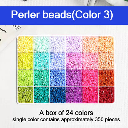 24/48/72/96 Colors Fuse Beads Kit For Kids, 5mm Melty Beads Craft Set With Iron & Accessories, DIY Pixel Art Toys For Creative G