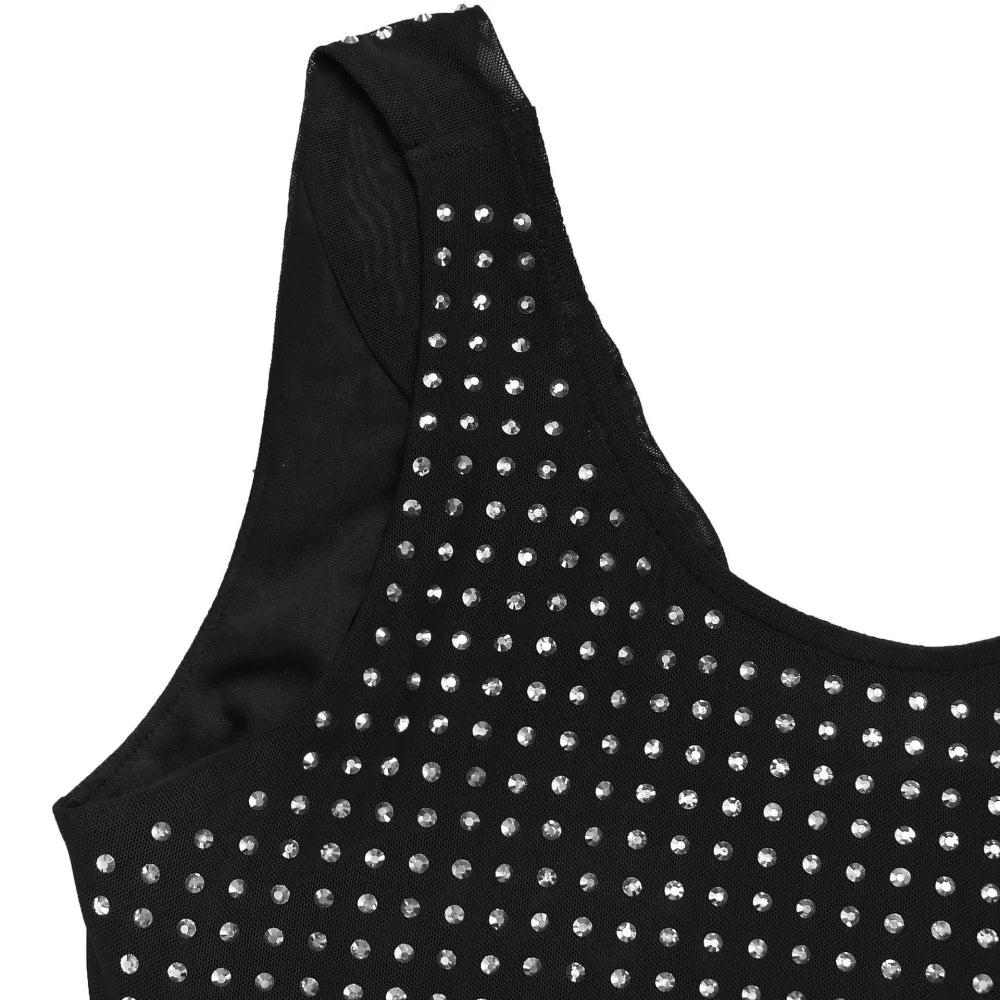 RLMABABY Sexy Swinging Collar Diamond Women Club Bodycon Dress Sleeveless Backless Evening Party Long Prom Dress