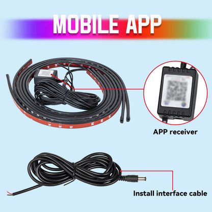 Waterproof Flexible LED Strip Light RGB Underbody Neon Light Auto Decorative Atmosphere Lamp