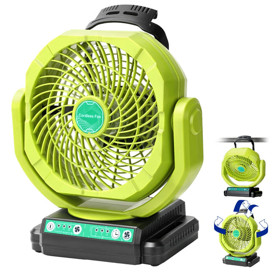 Cordless Oscillating Fan for Ryobi 18V ONE+ Battery, 3-Speed Jobsite Industrial Camping Fan(Battery not Included)