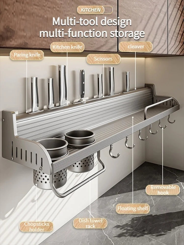 Kitchen Spice Storage Knives Holder Knife Stand Spice Rack Organizer Knives Holder Spoon and Chopsticks Rest Hanging Organizers