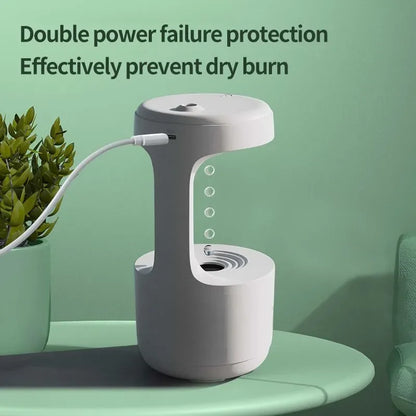 800ML Mini Humidifier Portalble Water Droplet Air Humidifier Anti-Gravity Cool Mist Sprayer with LED Night Light for home office