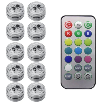 1-10pcs LED Car Interior Environmental Light Remote Control Decoration Car Roof Foot Atmosphere Light Rolor Batter