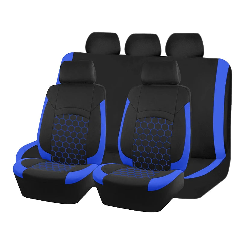 AUTOKING Football Embroidery Car Seat Covers Polyester Fabric Honeycomb Seat Covers Universal Fit Most Car Suv Truck