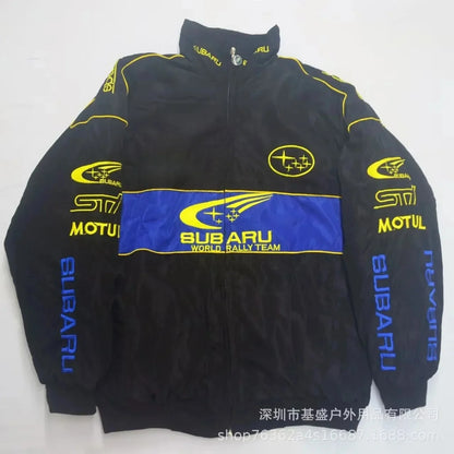 Spring and Autumn Subaru F1 sport embroidered racing suit long sleeved outdoor cycling jacket thin jacket