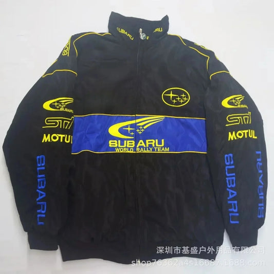 Spring and Autumn Subaru F1 sport embroidered racing suit long sleeved outdoor cycling jacket thin jacket