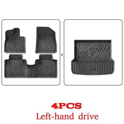 Car Floor Mats For 5 Seats Zeekr 7X 2024 2025 2026 All-Weather Cargo Liner Trunk Mat TPE Waterproof Floor Liner LHD  RHD