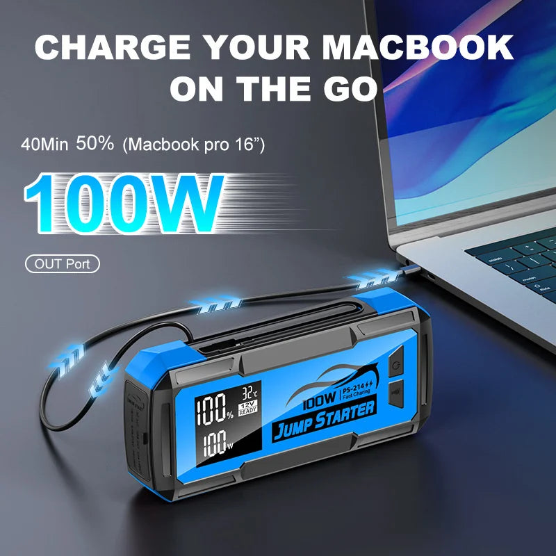 Car Emergency Battery Starter Jump Portable Power Bank Multi Function 8000A Ultra-Large Capacity 12V Auxiliary Starting Device