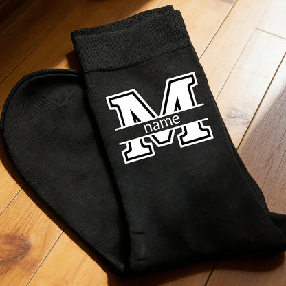 Custom Text Black Socks,Personalized Mens Socks,Socks For Women,Wedding Gifts,Customized Name Boys Socks,
