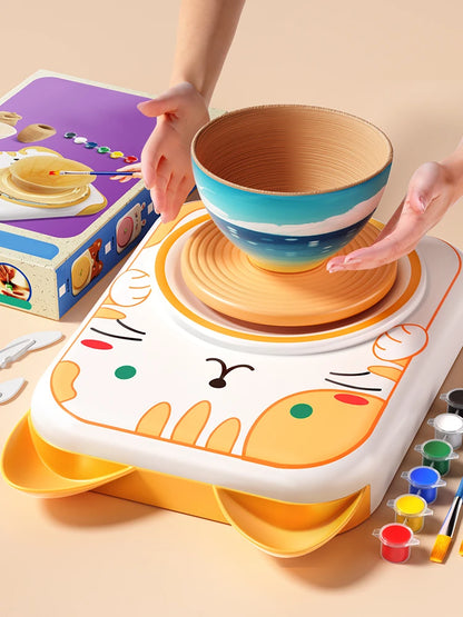 Kids Air Dry Clay DIY Set Creative Supplies Modeling Kit with Paints Non-Toxic Crafts Gift Educational Art Toys for 6 Year Gifts