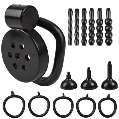 2026 Male Penis Chastity Cage Set Small Chastity Cage 5 Cock Rings With Urethral Sound Plug Penis Bondage Slave Man Sex Toy