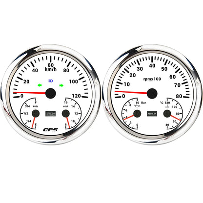 ELING 110mm Car 3in1 Multifunctional GPS Speedometer 120K 200K with Tachometer with Oil Pressure Water Temp Fuel Level Voltmeter