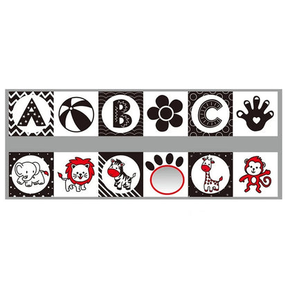 Newborn Sensory Toys For Babies Educational Baby Book Crib Toys Black White Baby Toys Animal Cloth Book Baby Toys 0 12 Months