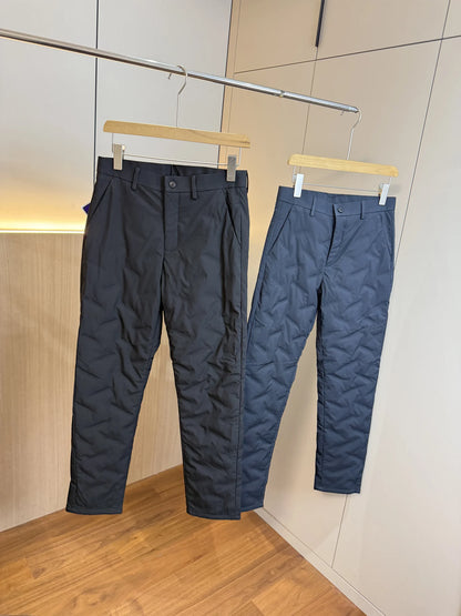 Men's Fashionable Urban Style Duck down Pants 90% Fill Power Straight Leg Thickened Warm Commuter Trousers for Winter