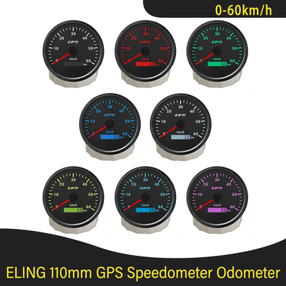 Newest Universal 110mm GPS Speedometer 60K 80K 120K 200K with GPS Antenna and 7 Colors Backlight for Boat Truck Car