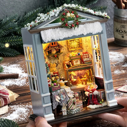 Miniature Dollhouse Set 3D Puzzle Assembly Model DIY Handmade Sets Bedroom Decoration Crafts Toys For Christmas Birthday Gifts