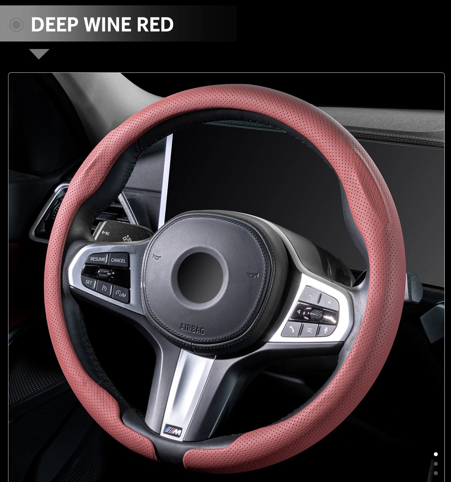 2026 New Ultra-Thin Car Steering Wheel Cover All-Season Universal  Anti-Slip Sweat-Absorbent Suede Nappa Automotive Interior