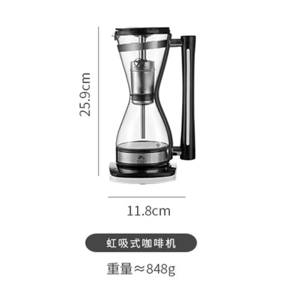 An easy-to-use coffee siphon maker with a heat-resistant glass drip filter and vacuum filter tea & coffee maker set.