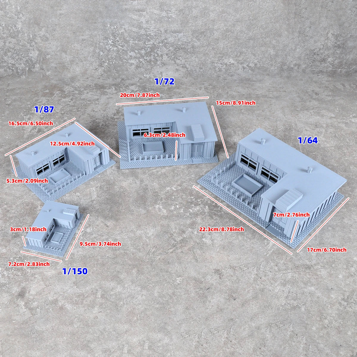 Assembly Architectural Miniature Bungalow Garage Villa Office Building Railway Railroad Diorama Scale Model Kit 1/64/72/87/150ho