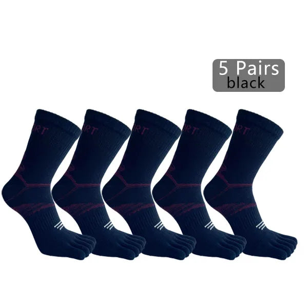 1/5 Pairs Athletic Sport Socks Toe Fitness Compression Sweat-Absorbing Bicycle Outdoor Hiking Five Finger Short Socks 4 Seasons