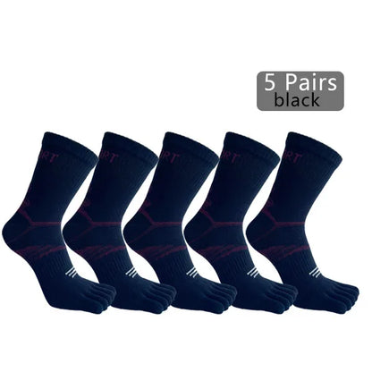 1/5 Pairs Athletic Sport Socks Toe Fitness Compression Sweat-Absorbing Bicycle Outdoor Hiking Five Finger Short Socks 4 Seasons