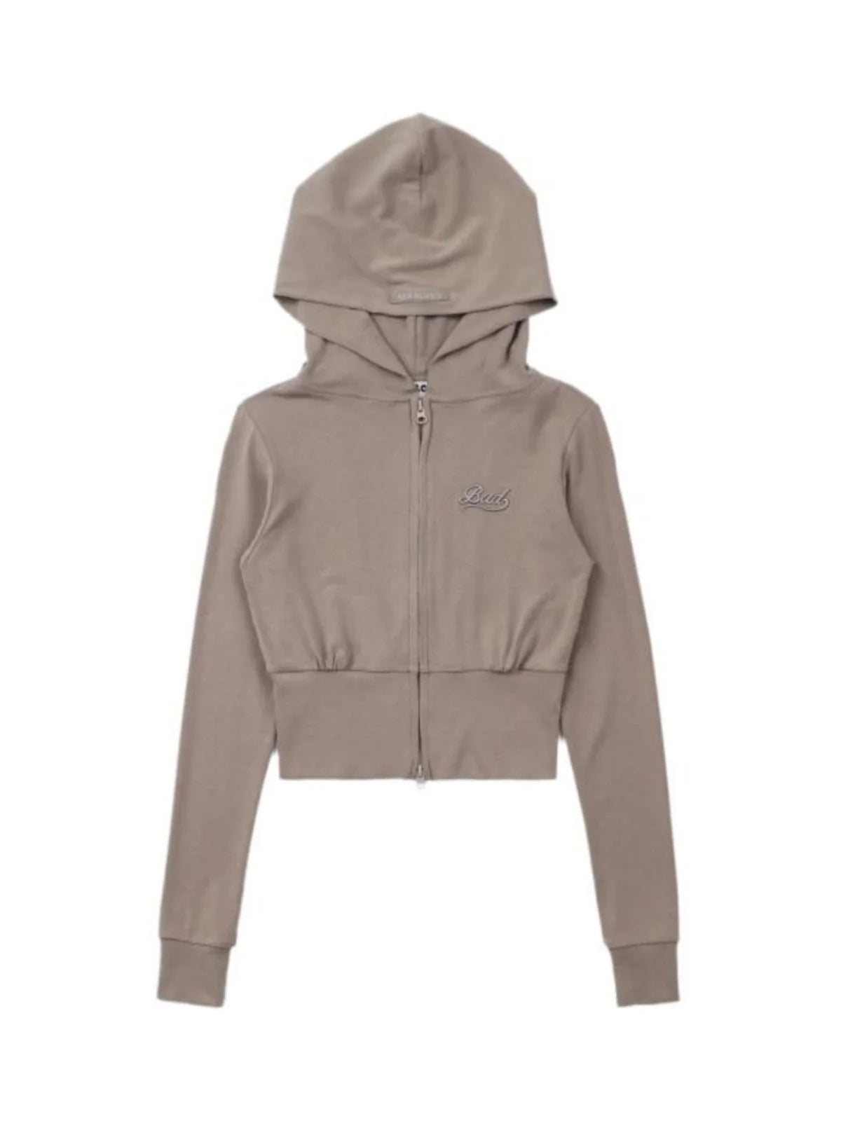 American Style Slim Fit Hoodie Embroidered Zipper Jacket Women Casual Versatile Autumn Outerwear Long Sleeve Short Length