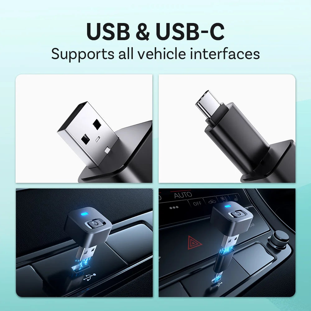 Ottocast Express Mini Dot Wireless Carplay Adapter Android Auto Dongle Wired to Wireless WiFi 6 Plug & Play for Audi Kia