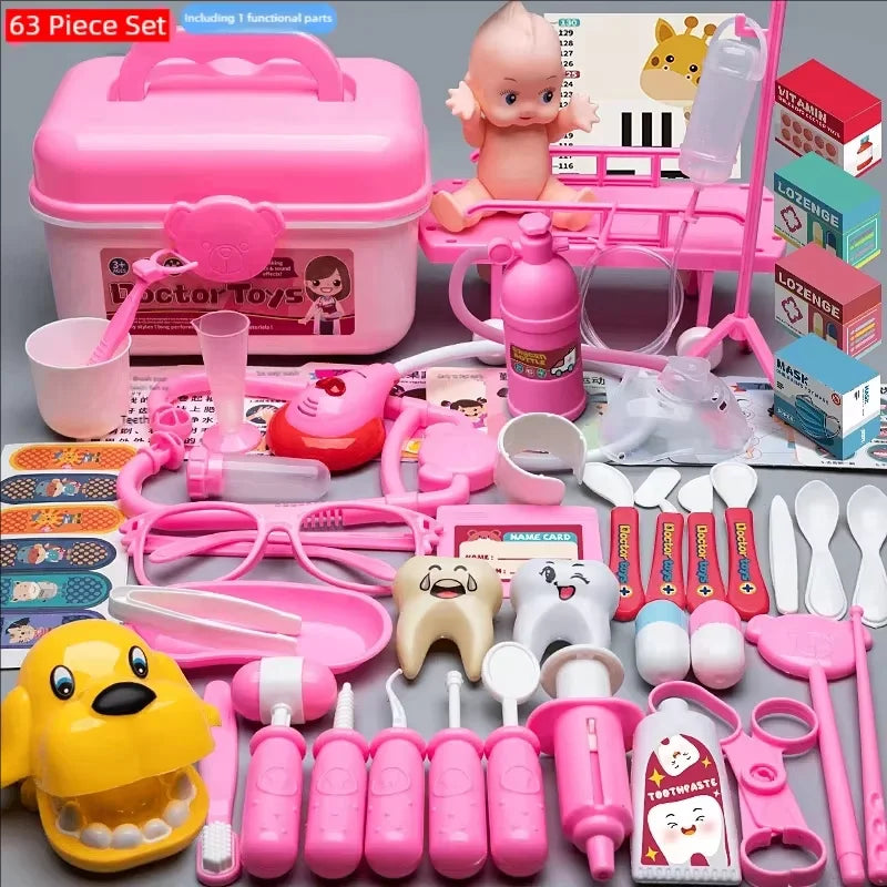 Doctor Nurse Role Play Set Medical Tools With Stethoscope Injectors In A Pretend Play Trolley Box Ideal Gift for Kids Boys girls