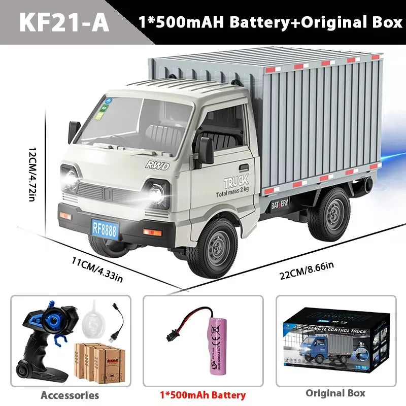 1:16/1:18 RC CAR Simulation With Spray Lights Drift Climbing Truck LED Light Haul Cargo Remote Control Electric Toys For Child