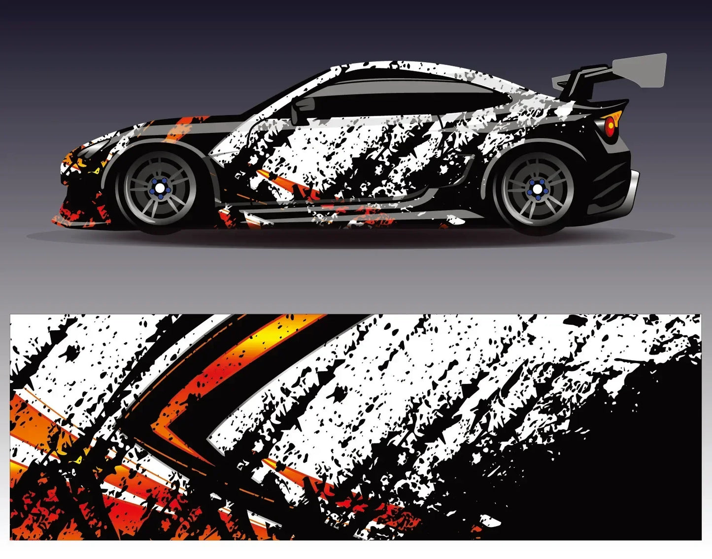 Black Car Sticker for Universal Car Sticker for Univers Vinyl Stripe on Left and Right Side Graphics Sticker Car Body Decoration