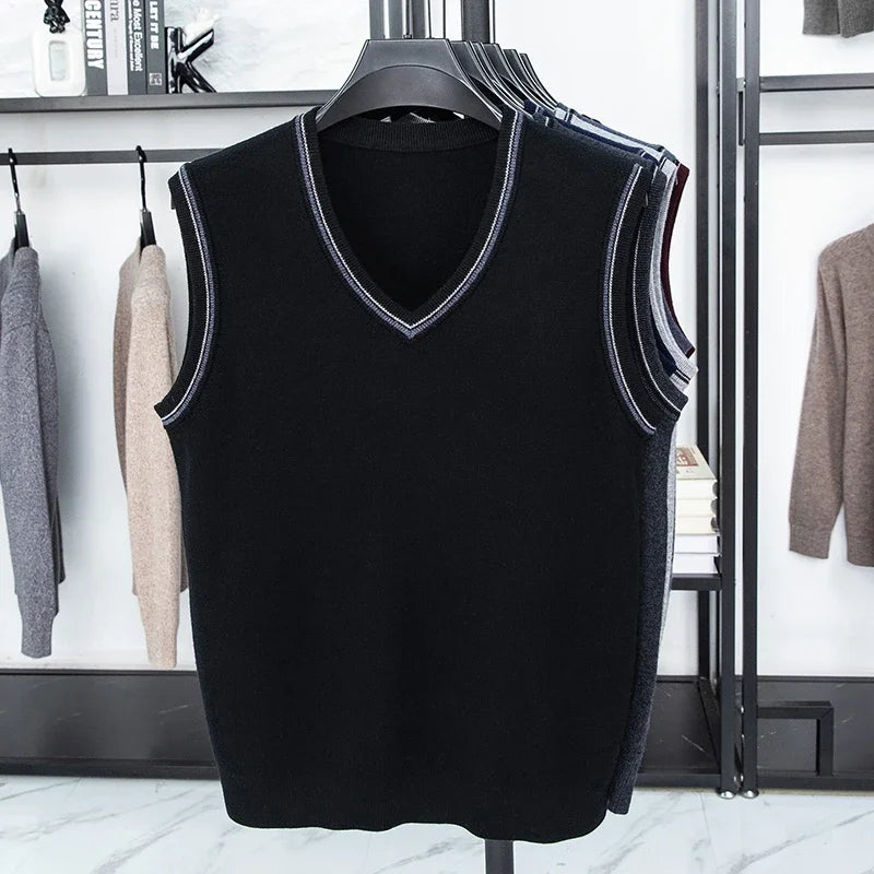 2026 Men's Casual Sweater Vest Warm Comfortable Autumn Winter Fashion Outerwear
