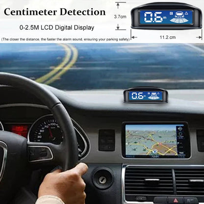 Front Rear Parking Sensor Kit 8 Probe Auto Blind Spot Radar LCD Monitor 12V Parktronic Reverse Backup Assist System